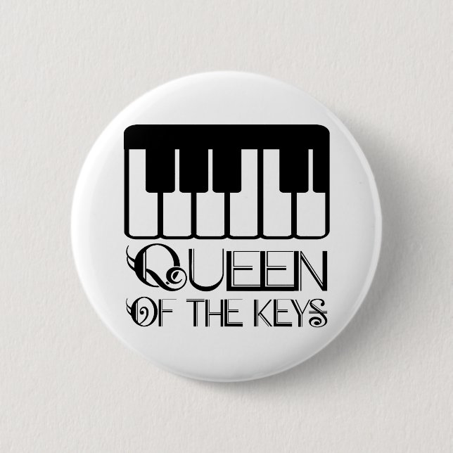 Queen of the Keys Piano 6 Cm Round Badge (Front)
