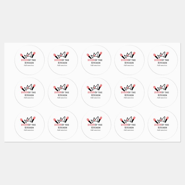 Queen of the kitchen chef cooking add name crown (Sheet)