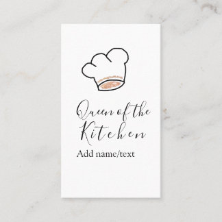 Queen of the kitchen chef cooking add name crown  business card