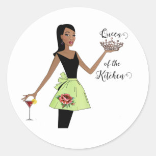 "Queen of the Kitchen"Classic Round Sticker