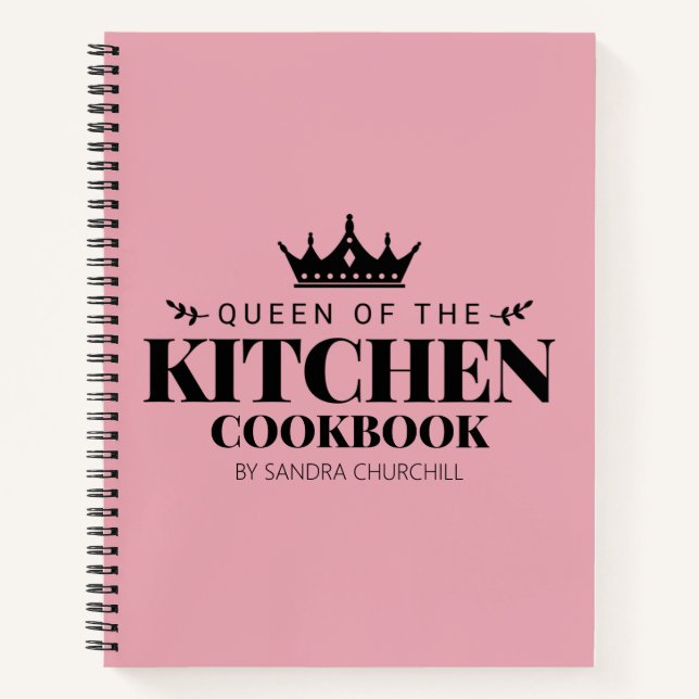 Queen of The Kitchen Cookbook Recipe Personalised Notebook (Front)