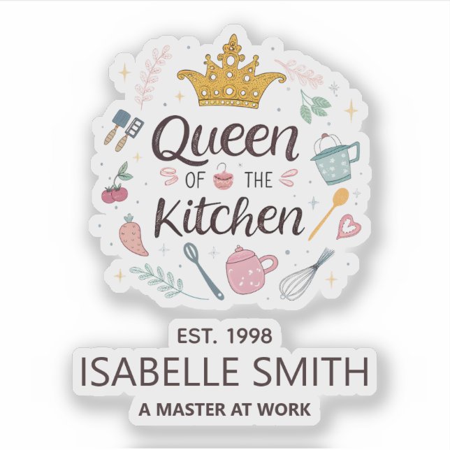 Queen of the Kitchen Custom Name Design (Front)