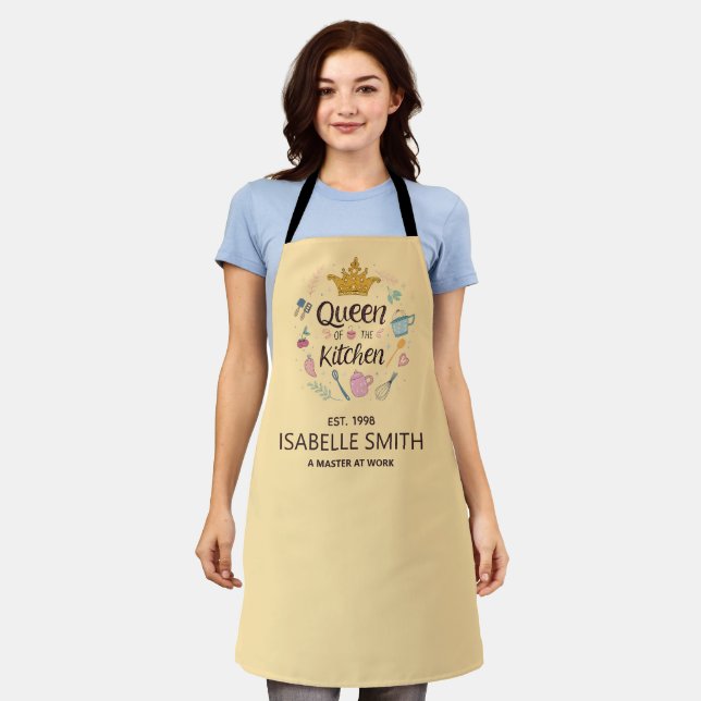 Queen of the Kitchen Custom Name Design Apron (Worn)