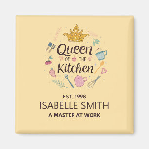 Queen of the Kitchen Custom Name Design Magnet