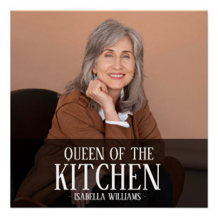 Queen of the Kitchen Editable Photo Name Design Poster
