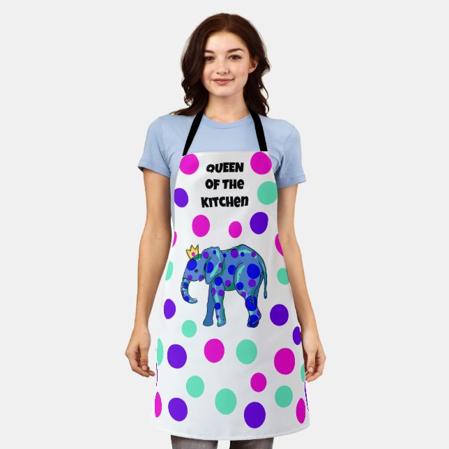 Queen of the Kitchen Elephant Apron (Worn)