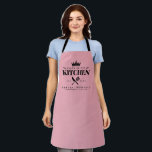 Queen of The Kitchen Lady Chef Personalised Pink Apron<br><div class="desc">Perfect gift for your mum,  grandma,  sister,  or any important lady in your life who loves to cook! Queen of the Kitchen Apron. Easy to personalise!</div>