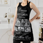 Queen of the Kitchen Mum Photo Collage Apron<br><div class="desc">Elegant mothers day apron featuring 5 pictures of your beautiful children, the title "queen of the kitchen" and your name, the kids names, and the cute saying that reads "best mum ever, if I know what love is, it's because of you". All of the text is fully editable so it...</div>