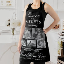 Queen of the Kitchen Mum Photo Collage Apron