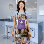 Queen of the Kitchen Photo Collage Apron<br><div class="desc">Modern purple photo collage apron featuring 10 photos for you to personalise with your own,  the saying 'Queen of the kitchen',  a crown,  a cute quote that reads 'the best thing about memories... is making them',  and the persons name.</div>