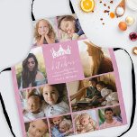 Queen of the Kitchen Photo Collage Apron<br><div class="desc">Modern pink photo collage apron featuring 10 photos for you to personalise with your own,  the saying 'Queen of the kitchen',  a crown,  a cute quote that reads 'the best thing about memories... is making them',  and the persons name.</div>