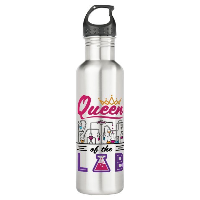 Queen of the Lab Laboratory Technician Scientist 710 Ml Water Bottle (Front)