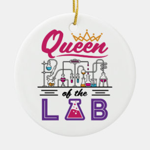 Queen of the Lab Laboratory Technician Scientist Ceramic Tree Decoration