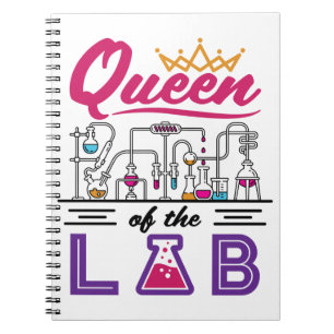 Queen of the Lab Laboratory Technician Scientist Notebook