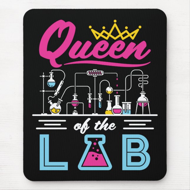 Queen of the Lab Scientist Chemist Women Mouse Mat (Front)