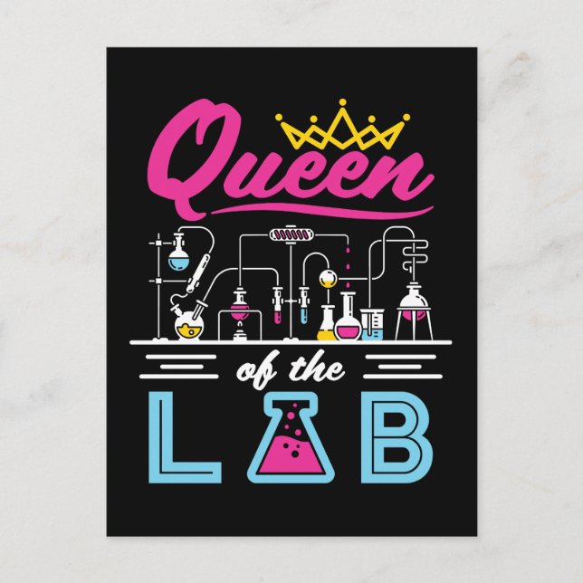 Queen of the Lab Scientist Chemist Women Postcard (Front)