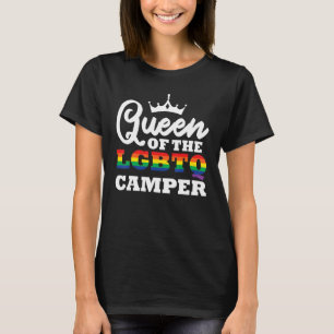 Queen Of The Lgbtq Camper Lgbt Friends Camping For T-Shirt