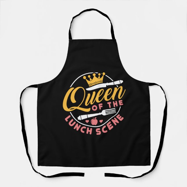 Queen of the Lunch Scene Cute Lunch Lady Apron (Front)