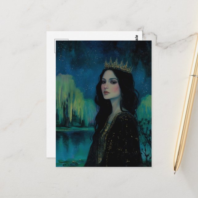 Queen of the Night at the Willow Pond Postcard (Front/Back In Situ)
