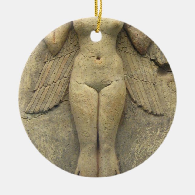 Queen Of The Night - Burney Relief Lilith Ceramic Tree Decoration (Front)