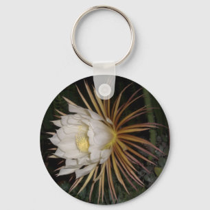 Queen Of The Night Cactus Flower Key Ring