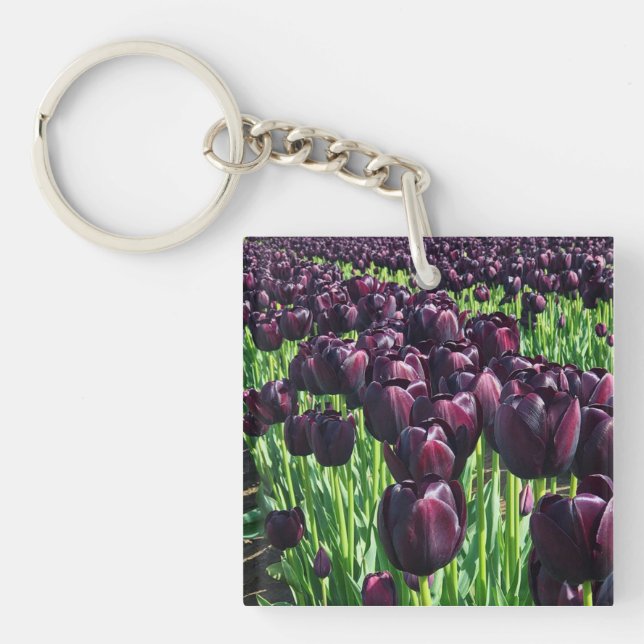 Queen of the Night Tulips Key Ring (Front)