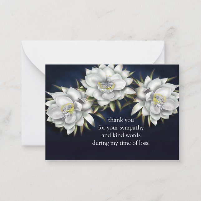 Queen Of The Night White Flower Thank You Card (Front)