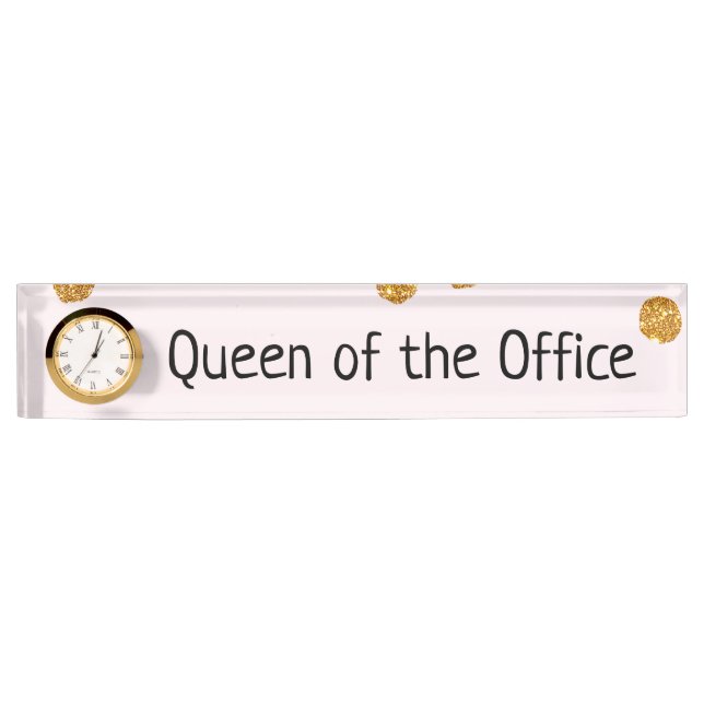 Queen of the Office with Glitter Nameplate (Front)