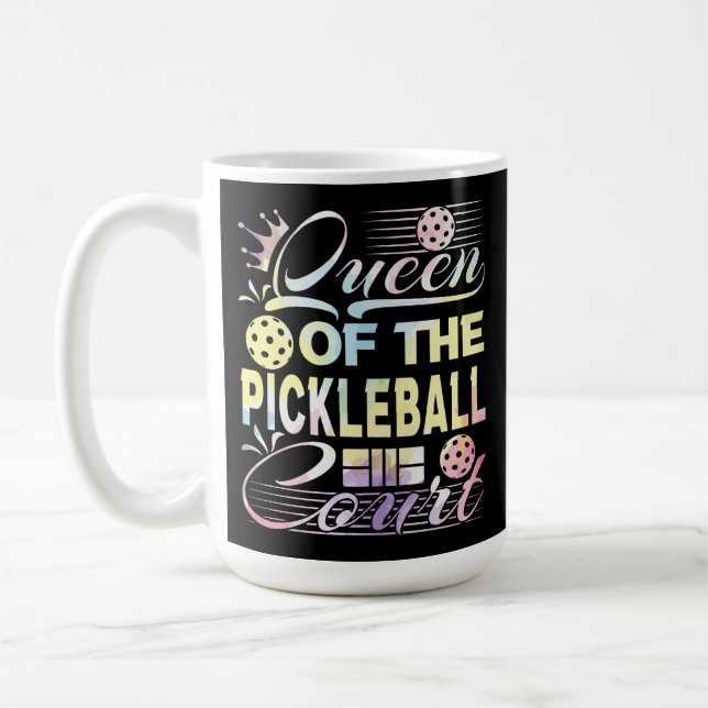 Queen of the Pickelball Court - Colourful Coffee Mug (Left)