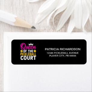 Queen of the Pickleball Court Return Address Label
