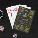 Queen of the Quarantine Black Gold Monogram Crown Playing Cards<br><div class="desc">There's no reason you can't enjoy fancy things while you're quarantined, especially if you're the queen in your family. This ultra-luxurious, personalised playing card design includes your monogram and name in black and (faux, printed) gold, complete with crown and lots of intricate, vintage flourishes. The best part? You can also...</div>