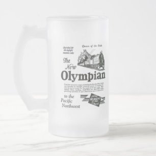 Queen of The Rails - New Olympian 1929 Frosted Glass Beer Mug