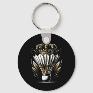 Queen Of The Shuttle Badminton Funny Graphic Tees Key Ring