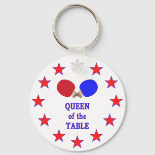 Queen of the Table Ping Pong Key Ring