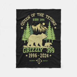 Queen Of The Tetons Grizzly 9 National Park 1996-2 Fleece Blanket