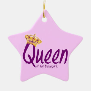 Queen of the Trailerpark Ceramic Tree Decoration