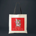 Queen Of The World Tote Bag<br><div class="desc">It's Happy Bunny</div>