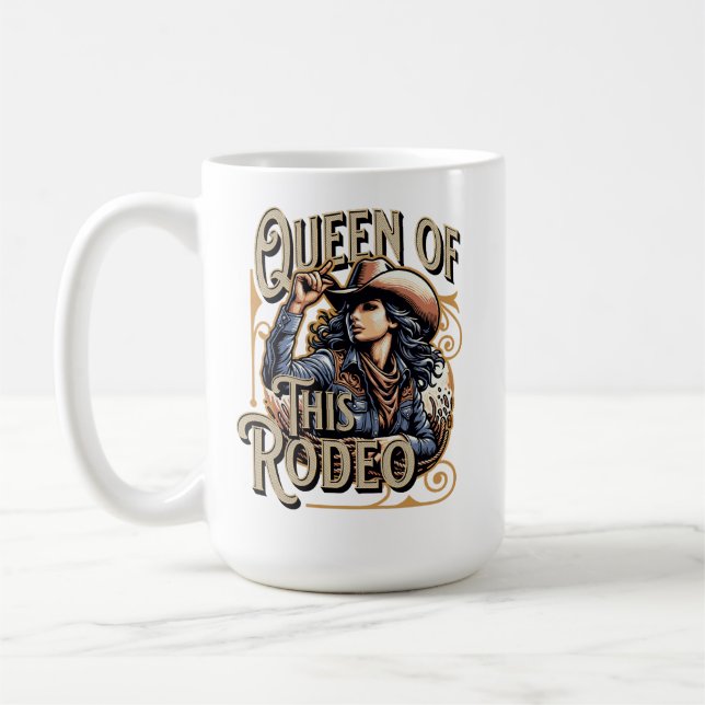 Queen of this Rodeo Blue, Cowgirl Gift, Girl Boss Coffee Mug (Left)
