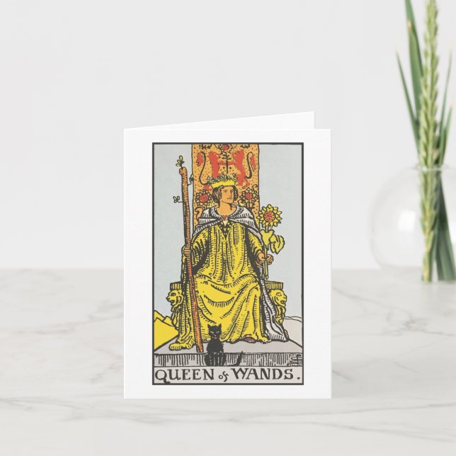 Queen of wands - Rider Waite Smith tarot Card (Front)