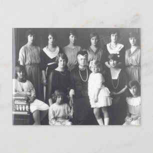 Queen Olga of Greece with grand daughters Postcard