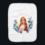 Queen Olivia Burp Cloth<br><div class="desc">Queen Olivia is the Queen with her husband King Henry,  that rules the Fairy Kingdom in the book "Tommy Tinker and the Lost Candy Factory"</div>