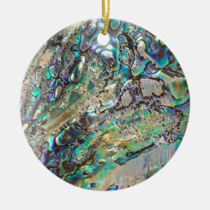 Queen paua shell ceramic tree decoration