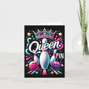 Queen Pin Shirt Bowler Bowling League For Bowling  Card
