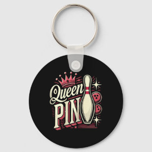 Queen Pin Shirt Bowler Bowling League For Bowling Key Ring