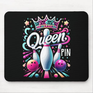 Queen Pin Shirt Bowler Bowling League For Bowling Mouse Mat
