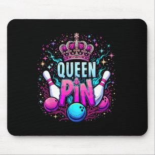 Queen Pin Shirt Bowler Bowling League For Bowling  Mouse Mat
