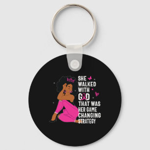 Queen Pink Ribbon Breast Cancer Awareness Month Wo Key Ring