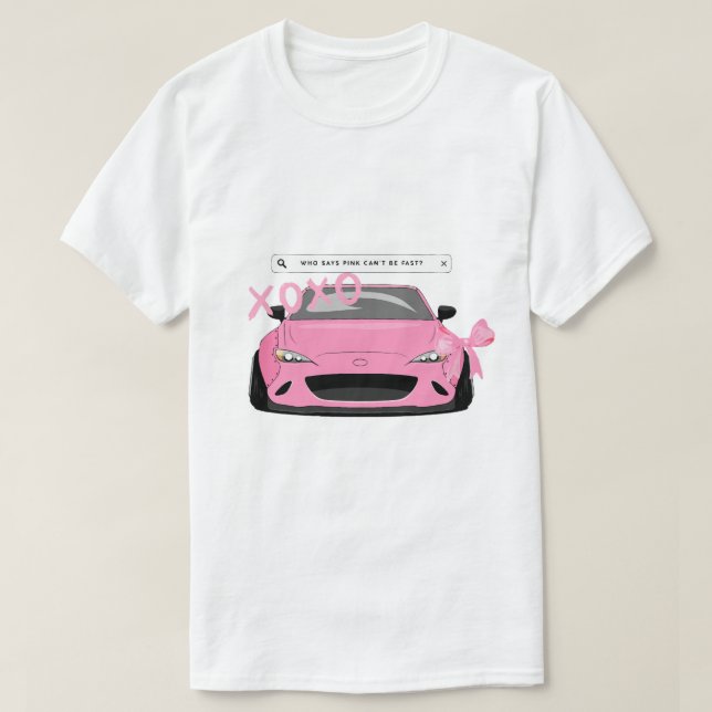 Queen Pink Sports Car T-Shirt (Design Front)