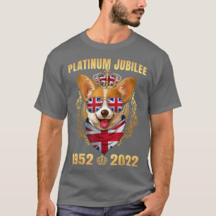Queen Platinum Jubilee Corgi with Crown 2022 Briti T-Shirt