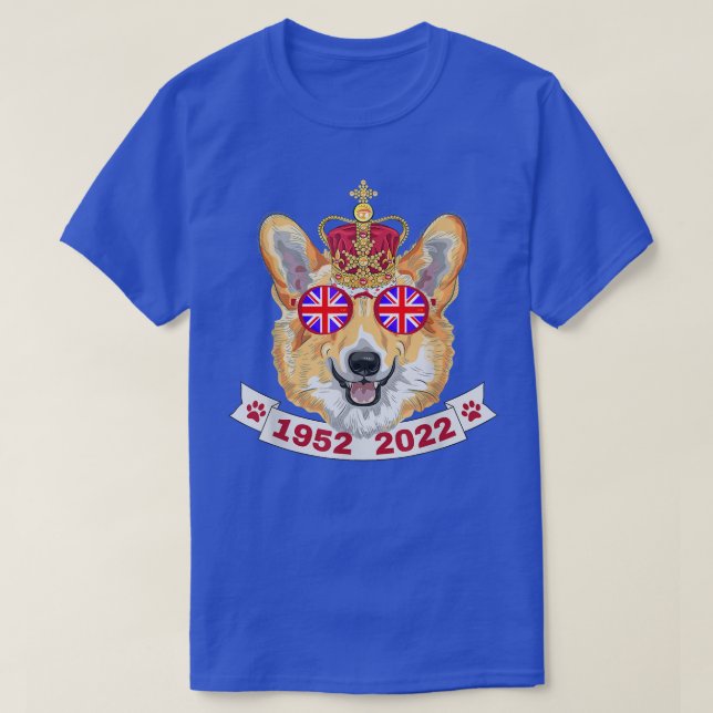 Queen Platinum Jubilee tshirt,Queens Royal Corgi S T-Shirt (Design Front)
